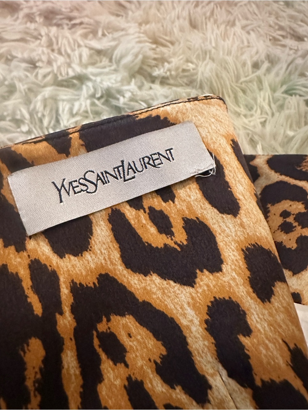 Yves Saint Laurent Vintage Leopard Print Strapless Dress Size 38 - Picture 12 of 16